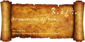 Krompaszky Áhim névjegykártya